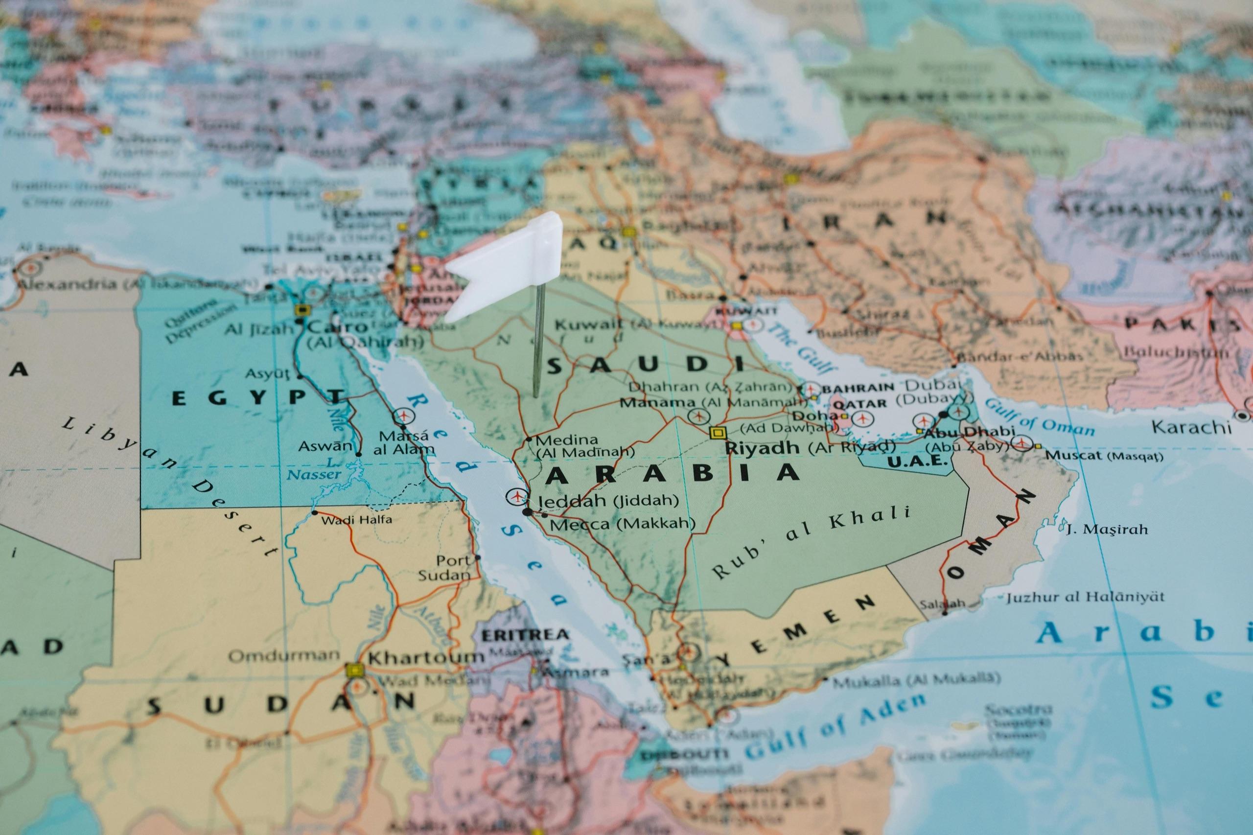 Karte von Oman und den Nachbarländern auf der Arabischen Halbinsel